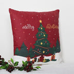 EcruE Luxury Christmas Tree Printed Cushion – Festive Holiday Decor (16x16") | Elegant Home Décor Accent