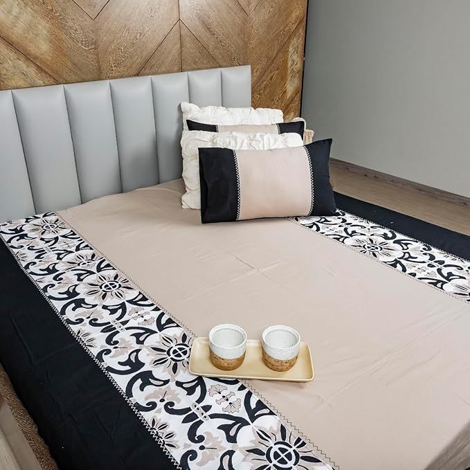 Premium Ozee Printed Cotton Bed Sheet Set