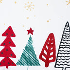 EcruE Luxury Print & Embroidered Christmas Tree Pillow – A Festive Holiday Accent (16x16") | Elegant Home Décor Accent