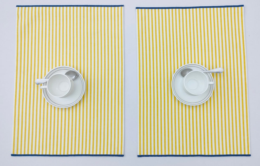 Premium Solar Stripe Woven Placemat Set Pack of 2pieces