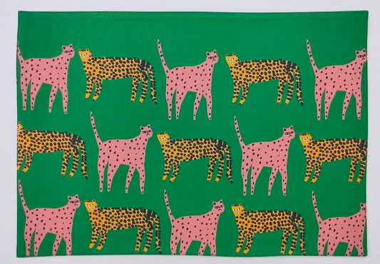 Leopard Printed Cotton Twill Placemat Set of 2