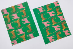 Leopard Printed Cotton Twill Placemat Set of 2