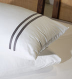 Premium Minimalist Linear 400Tc Cotton Satin Flat Bedding Set