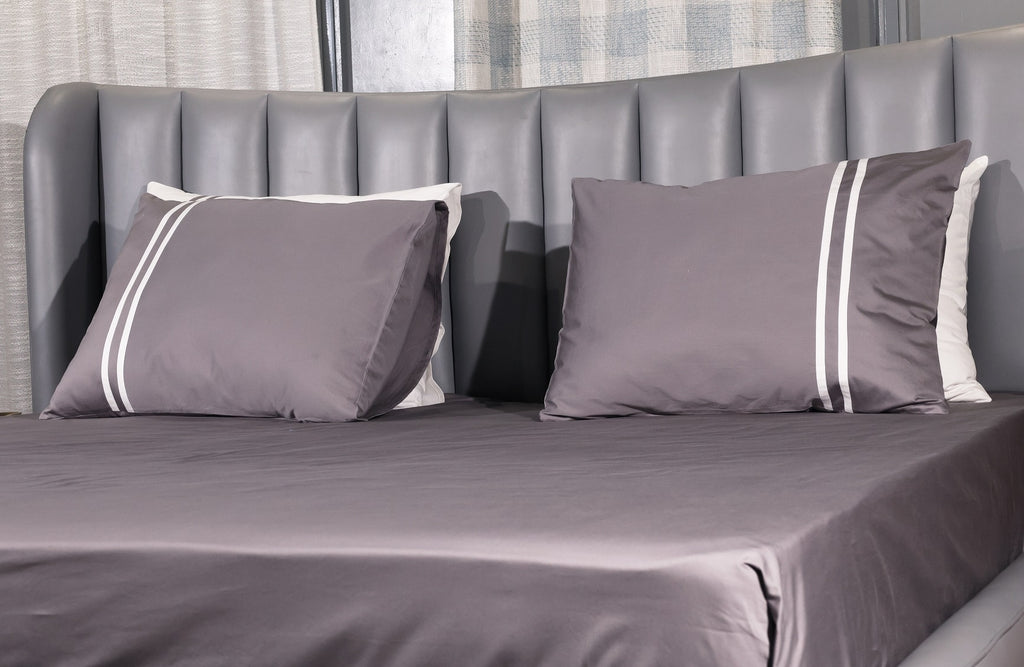 Minimalist Linear 400TC Cotton Satin Bedding Set Size 104x105