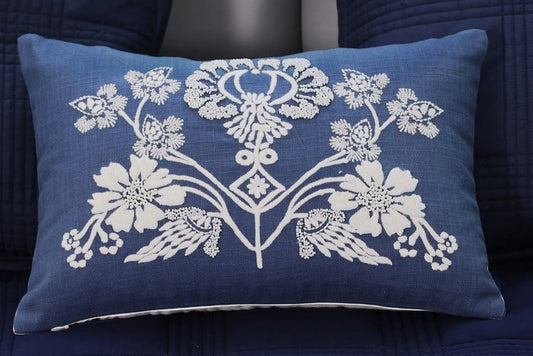 Hand-Beaded and Embroidered Cushion