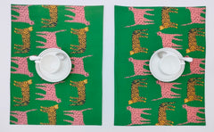 Leopard Printed Cotton Twill Placemat Set of 2