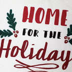 EcruE Luxury Home for the Holidays" Embroidered Cushion (16x16") – Festive Christmas Decor | Elegant Home Décor Accent
