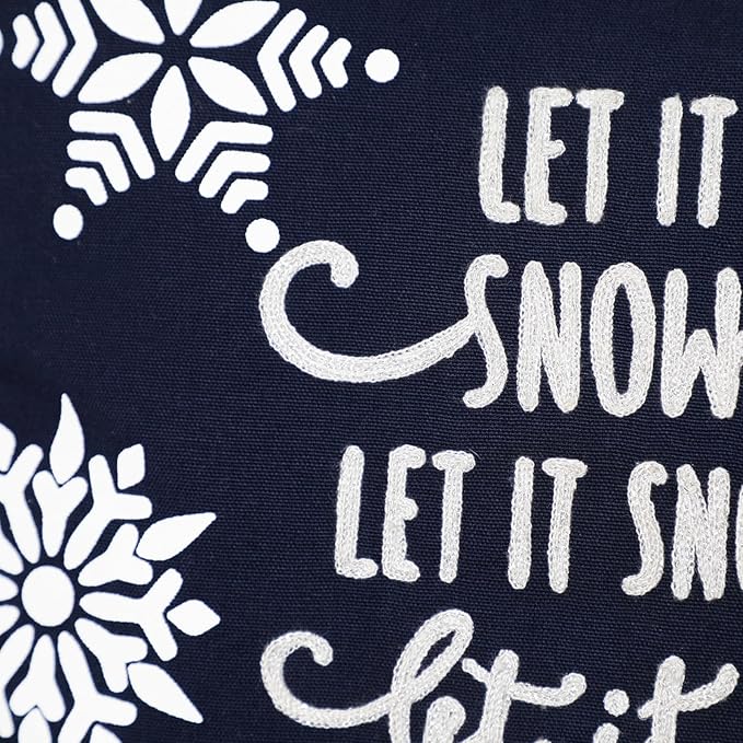 EcruE Luxury Snowflake Print with Embroidery Cushion, 18x18 Inches - Winter Wonderland Decor, Soft & Durable Fabric | Elegant Home Décor Accent