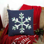 EcruE Luxury Snowflake Printed Cushion (16x16") – Cozy Winter Charm | Elegant Home Décor Accent