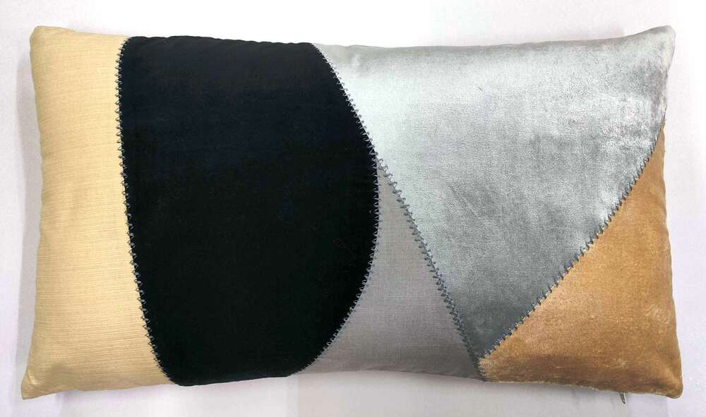 Angular Color Block Lumbar Pillow 14x24''