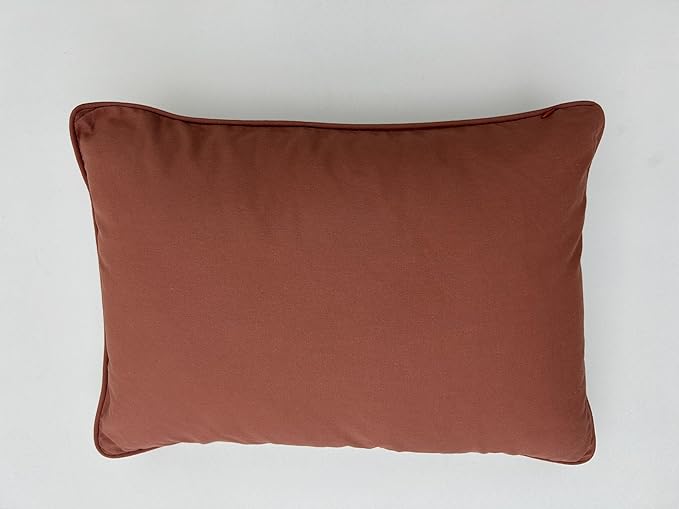 EcruE Luxury "Luxury Velvet Patch Embroidered Pillow | 14x20'' | 100% Cotton Canvas | Hand-Embroidered with Red Velvet Hearts | Non-Woven Filler | Valentine Cushion | Elegant Home Décor Accent
