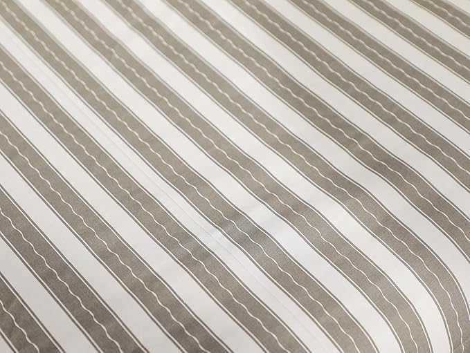 EcruE Luxury Harbour Stripe 180TC Cotton Flat Bed Sheet Set | Elegant Home Décor Accent