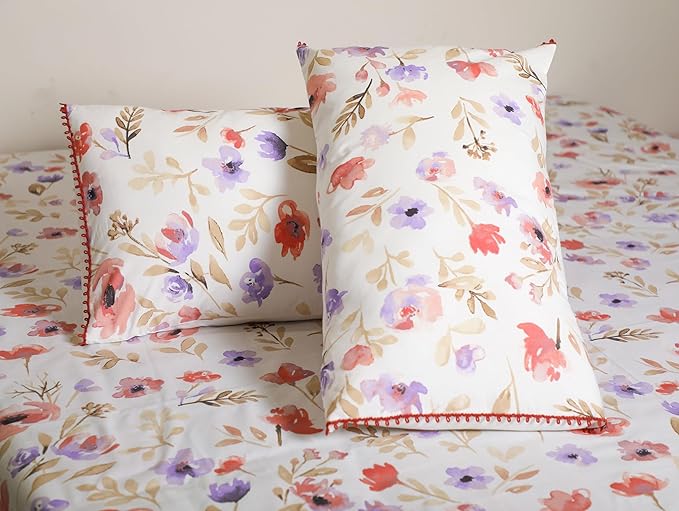 Premium Floral Watercolor Bed Sheet Set