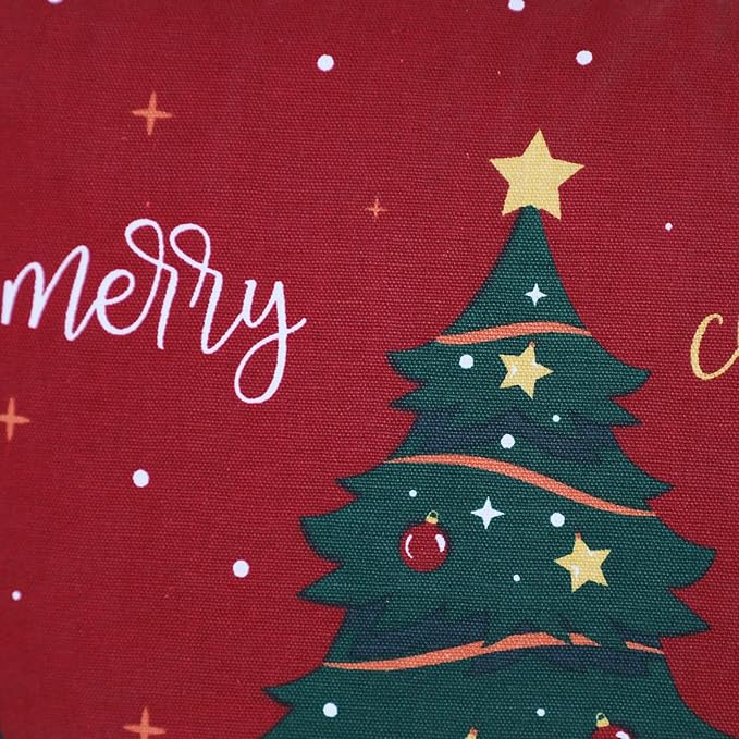 EcruE Luxury Christmas Tree Printed Cushion – Festive Holiday Decor (16x16") | Elegant Home Décor Accent