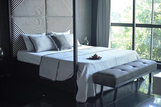 EcruE Luxury Montage Matelasse 80TC Woven Cotton Bed Cover Set | Elegant Home Décor Accent