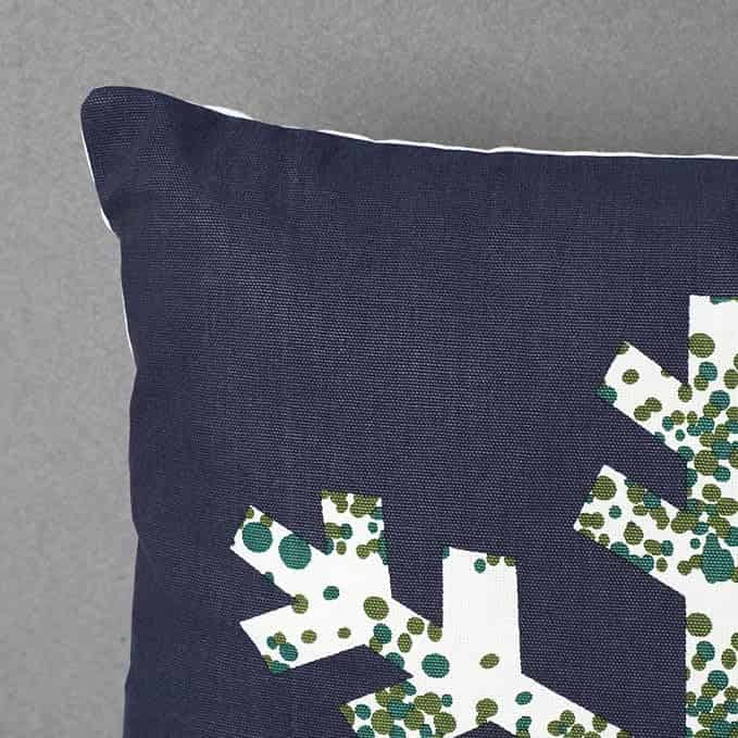 EcruE Luxury Snowflake Printed Cushion (16x16") – Cozy Winter Charm | Elegant Home Décor Accent