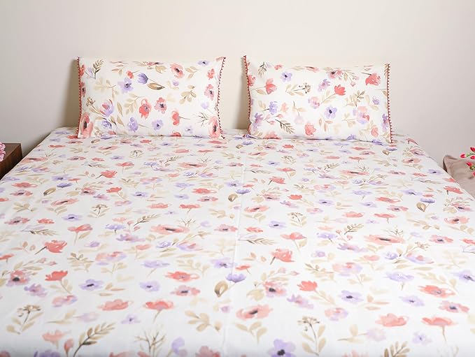 Premium Floral Watercolor Bed Sheet Set