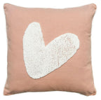 EcruE Luxury Heart Tufted  18x18'' Valentine  Cushion – Soft Cotton Canvas Throw Pillow with Loop Tufting | Cozy Valentine’s Day Gift for Home Décor, Sofa & Bedroom | Elegant Home Décor Accent