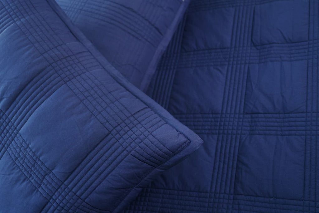 Ecrue Luxury Box-Quilted Quilt Set