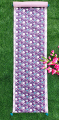 Printed Velvet Table Runner with Tassels
