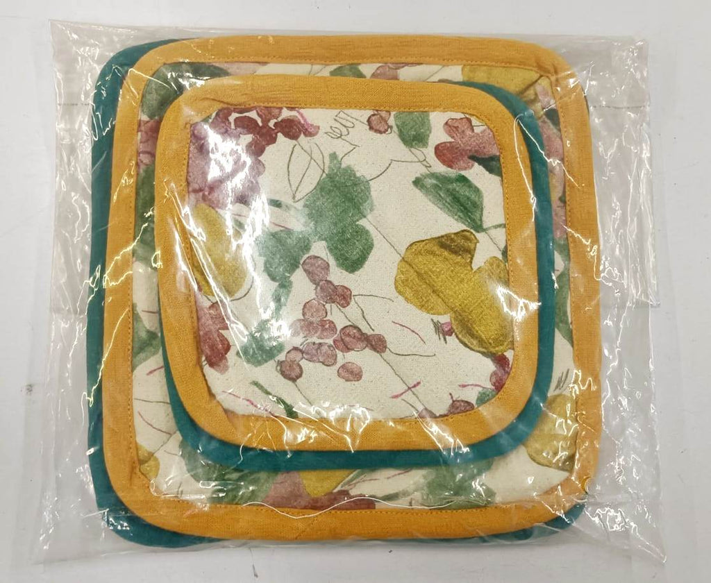 Citrus Grove Textured Quilted Coaster Set Pack Of 4 Pieces