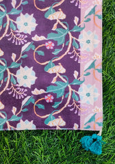 Printed Velvet Table Runner with Tassels