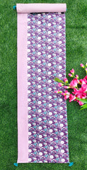 Printed Velvet Table Runner with Accent Patch and Tassels