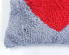 Looped Heart Hook Pillow 10x10''