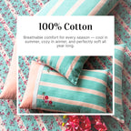 Rosewood Woven Stripe Printed Cotton Flat Bed Sheet Set