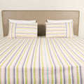 Shoreline Woven Cotton Striped Flat Bed Sheet Set