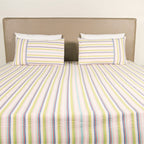 Shoreline Woven Cotton Striped Flat Bed Sheet Set