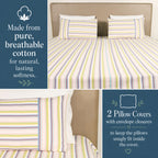 Shoreline Woven Cotton Striped Flat Bed Sheet Set