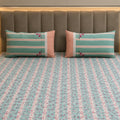 Rosewood Woven Stripe Printed Cotton Flat Bed Sheet Set