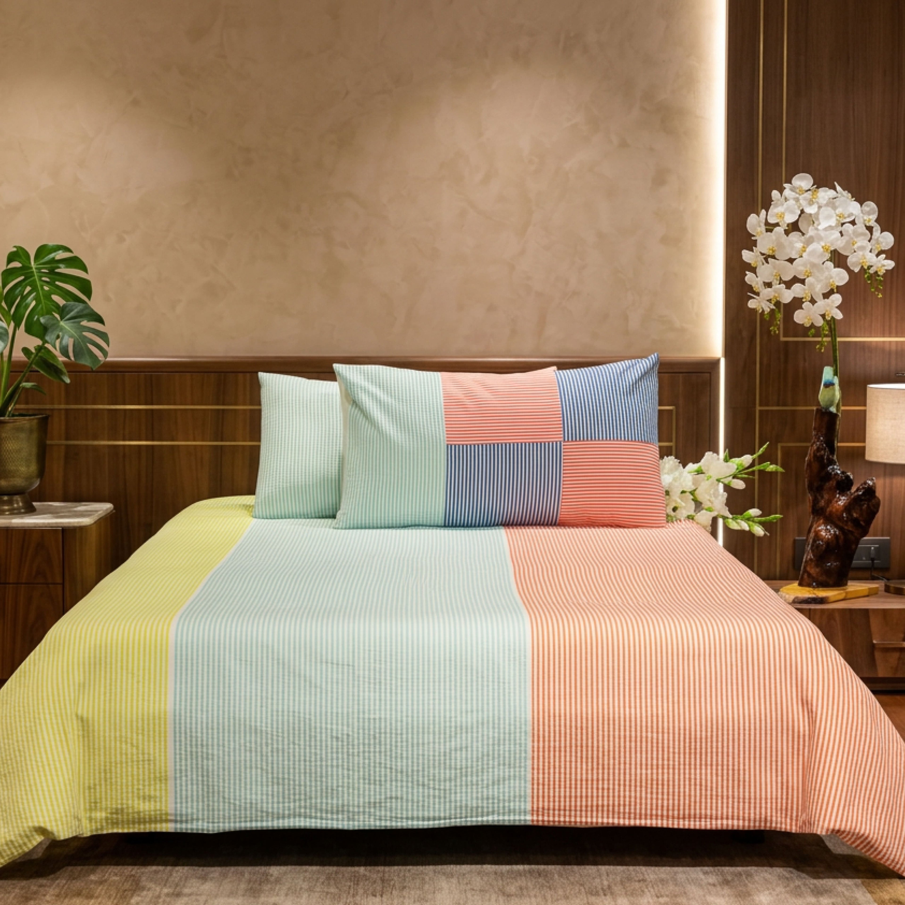 Classic Woven Stripe Bed Sheet Set