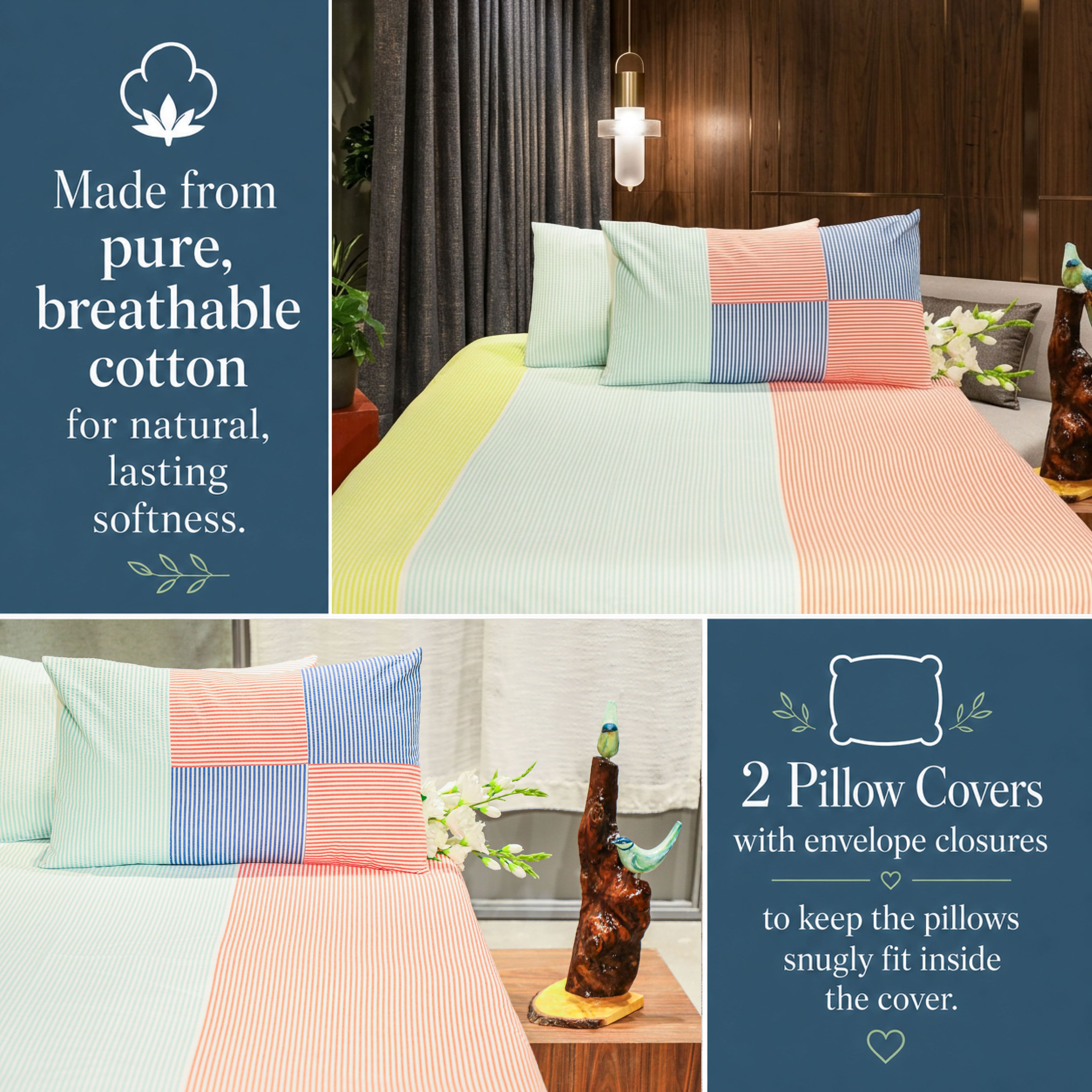 Classic Woven Stripe Bed Sheet Set
