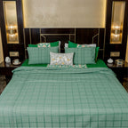 EcruE Luxury Yarn-Dyed Woven Checked Bed Sheet Set – 100% Cotton, Soft, Breathable & Durable