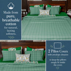 EcruE Luxury Yarn-Dyed Woven Checked Bed Sheet Set – 100% Cotton, Soft, Breathable & Durable