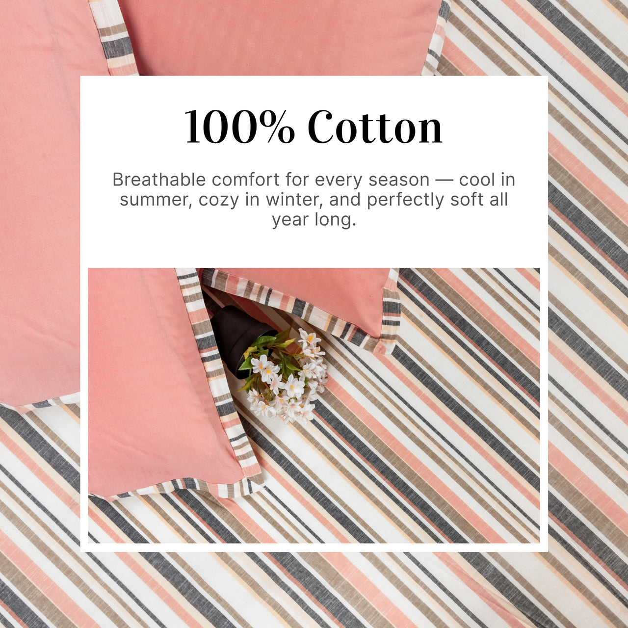 Luxury Cotton Woven Stripe Bed Sheet Set