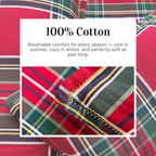 EcruE Premium Woven Cotton Plaid Bed Sheet Set – 100% Cotton, Soft, Breathable & Durable