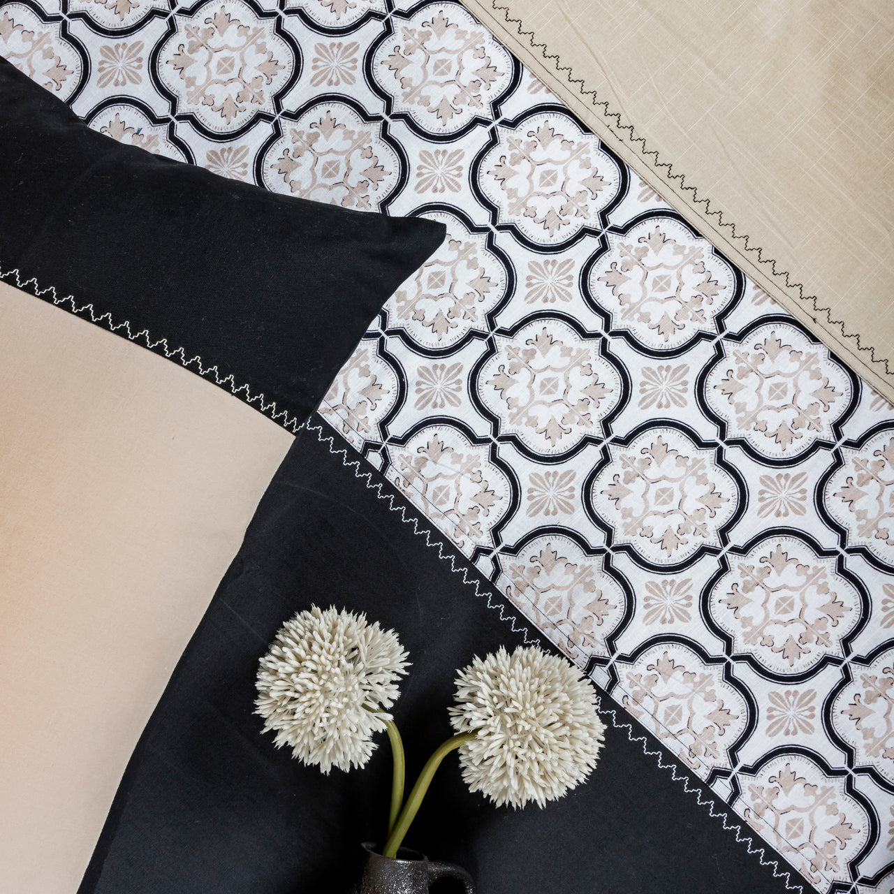 EcruE Premium Ozee Printed 100% Cotton Bed Sheet Set – Soft, Breathable & Comfortable