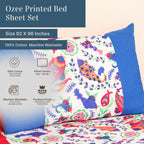 EcruE Premium Abstract Motif Printed 100% Cotton Bed Sheet Set – Soft, Breathable & Comfortable