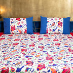 EcruE Premium Abstract Motif Printed 100% Cotton Bed Sheet Set – Soft, Breathable & Comfortable
