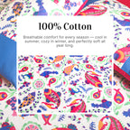 EcruE Premium Abstract Motif Printed 100% Cotton Bed Sheet Set – Soft, Breathable & Comfortable