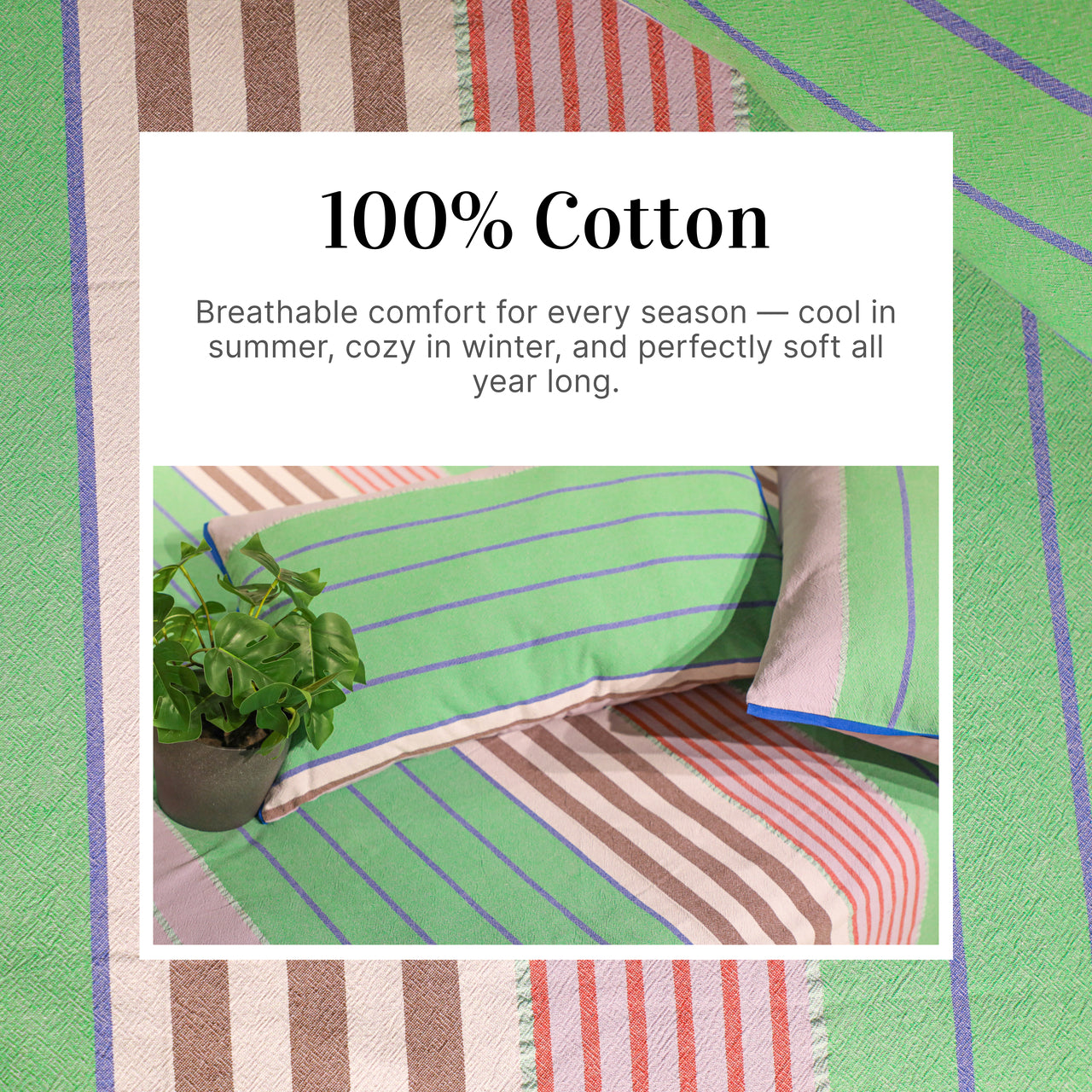 Luxury Woven Cotton Striped Textured Bed Sheet Set
