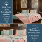 Harvest Woven Waffle Striped Cotton Bed Sheet Set