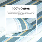 Luxurious Yarn-Dyed Woven Stripe Cotton Bed Sheet Set