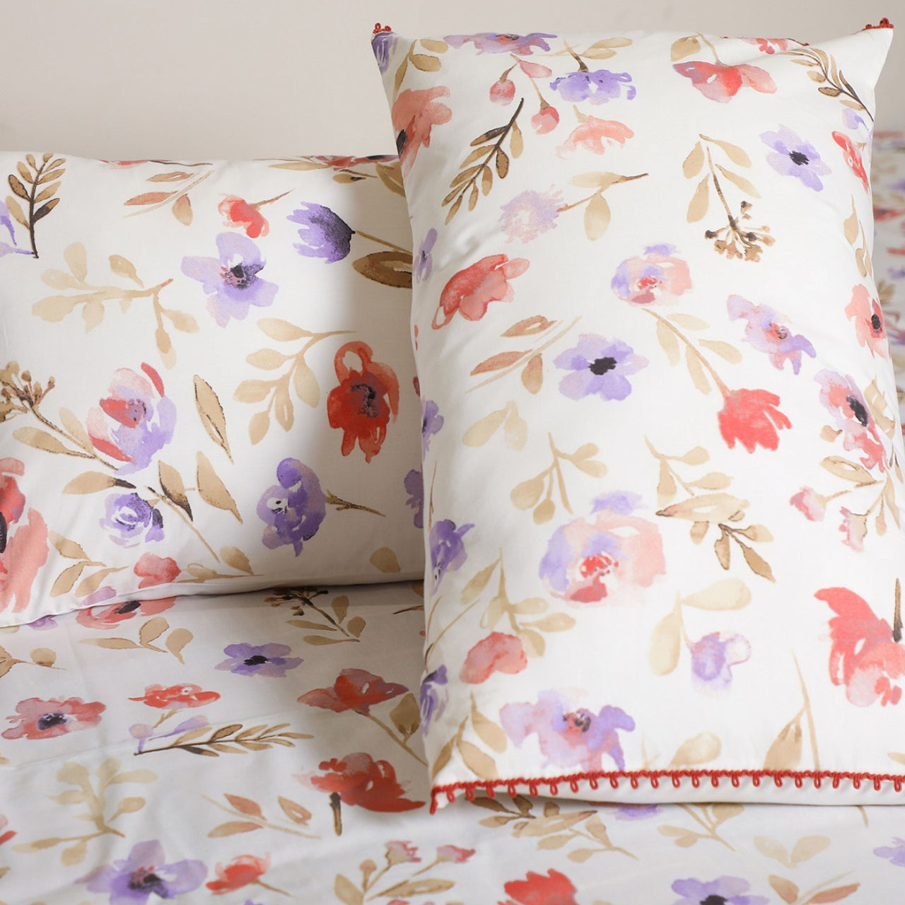 Premium Floral Watercolor Bed Sheet Set