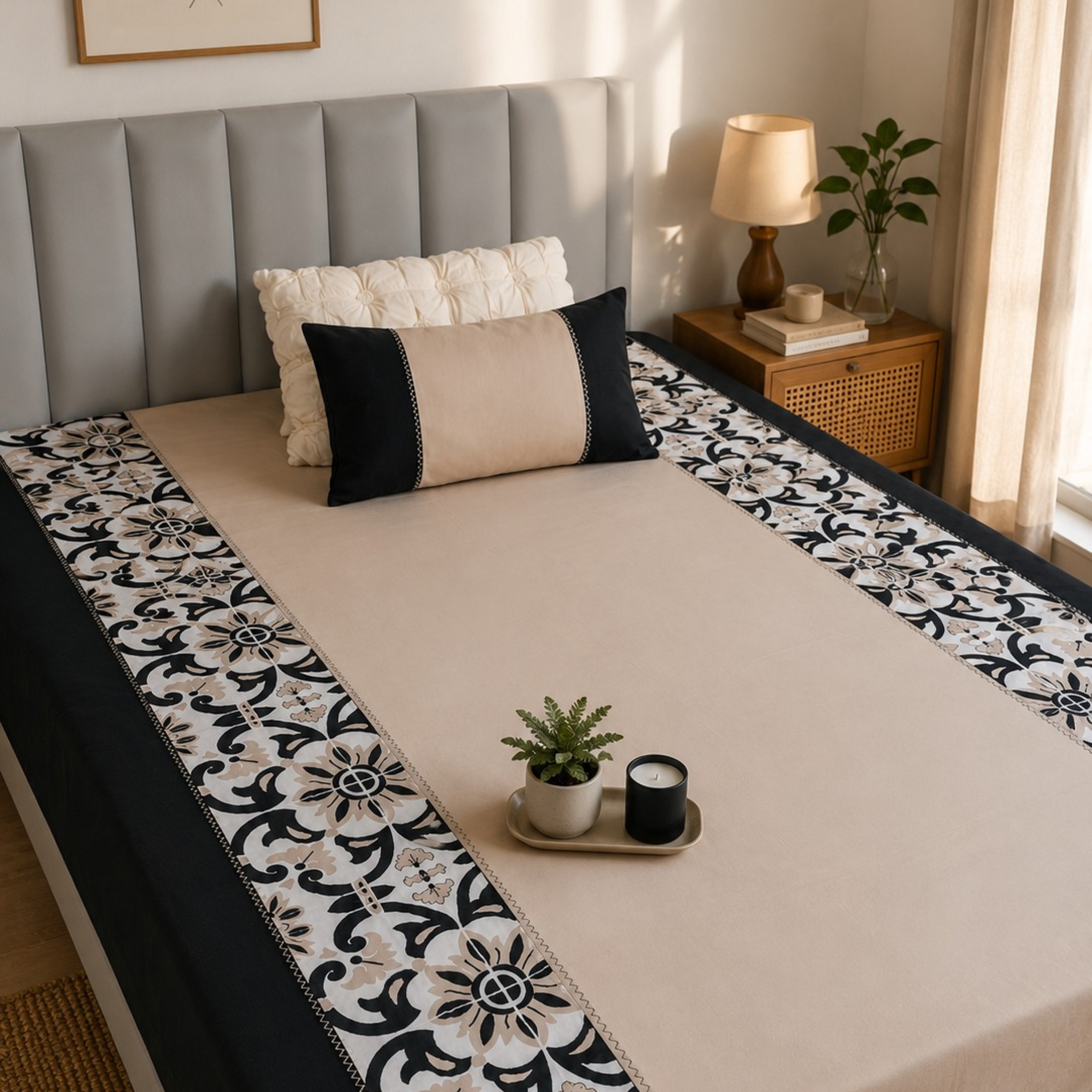 EcruE Premium Ozee Printed 100% Cotton Bed Sheet Set – Soft, Breathable & Comfortable