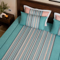 EcruE Harvest Woven Waffle Striped 100% Cotton Bed Sheet Set – Soft, Breathable & Durable