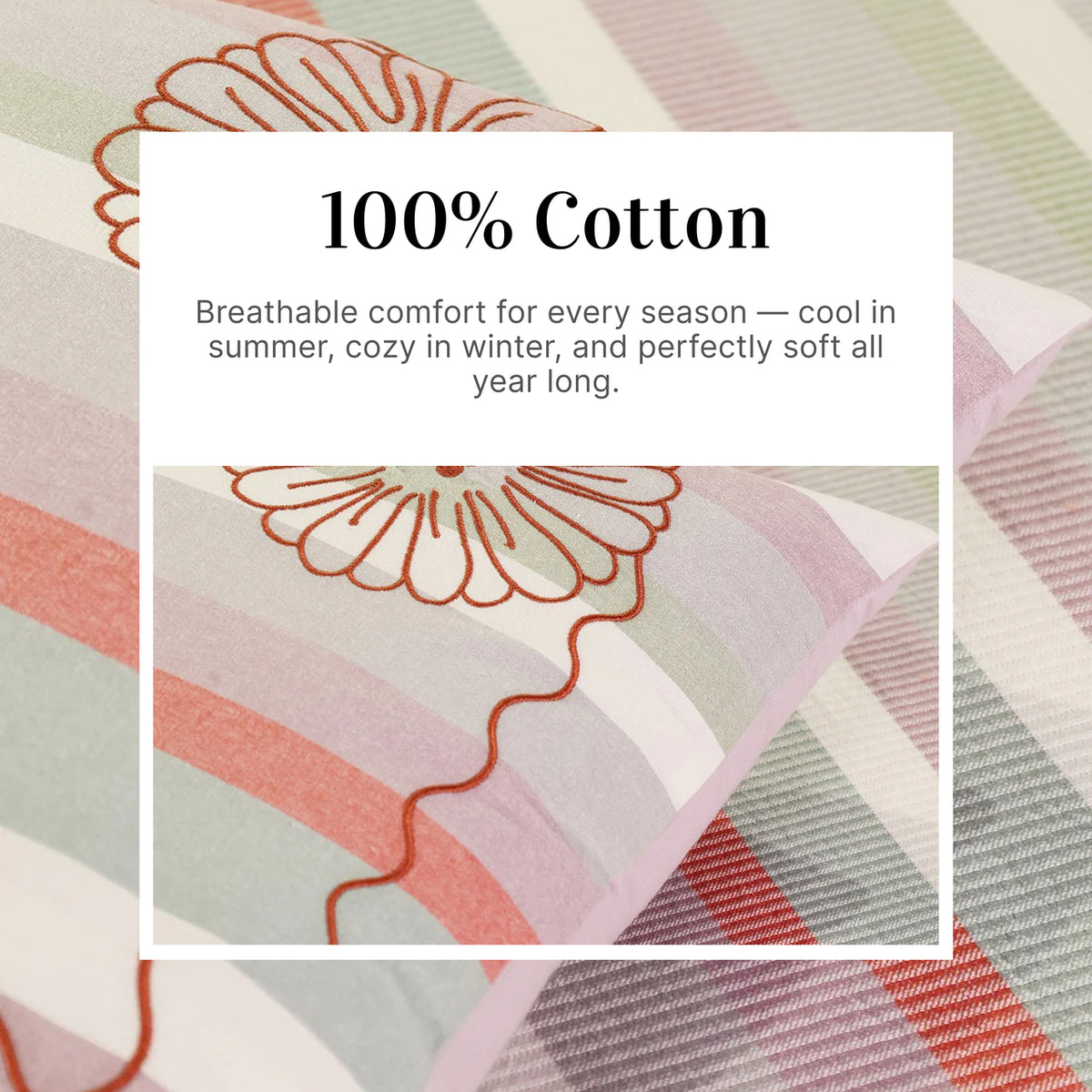 Multi-Colour Yarn-Dyed Stripe 100% Cotton Bed Sheet Set